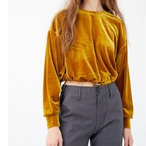 NWT - Urban Outfitters Velvet Drawstring Top